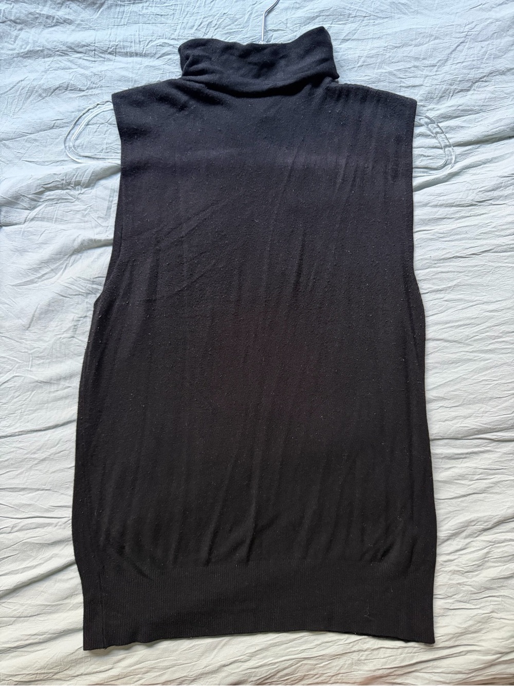 Zara Black Sleeveless Knit Turtleneck Top - L